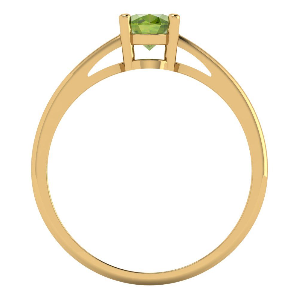 1 cttw Natural Peridot Solitaire  Engagement Ring - Solid Gold (Oval Cut,7x5mm)