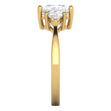 2.32 ct Brilliant Princess Cut Clear Simulated Diamond Stone Yellow Gold Three-Stone Ring