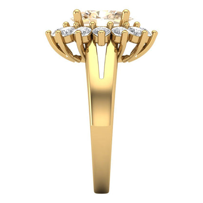 2.72 cttw Natural Morganite Hidden Halo Engagement Ring - Solid Gold (Oval Cut,9x7mm)