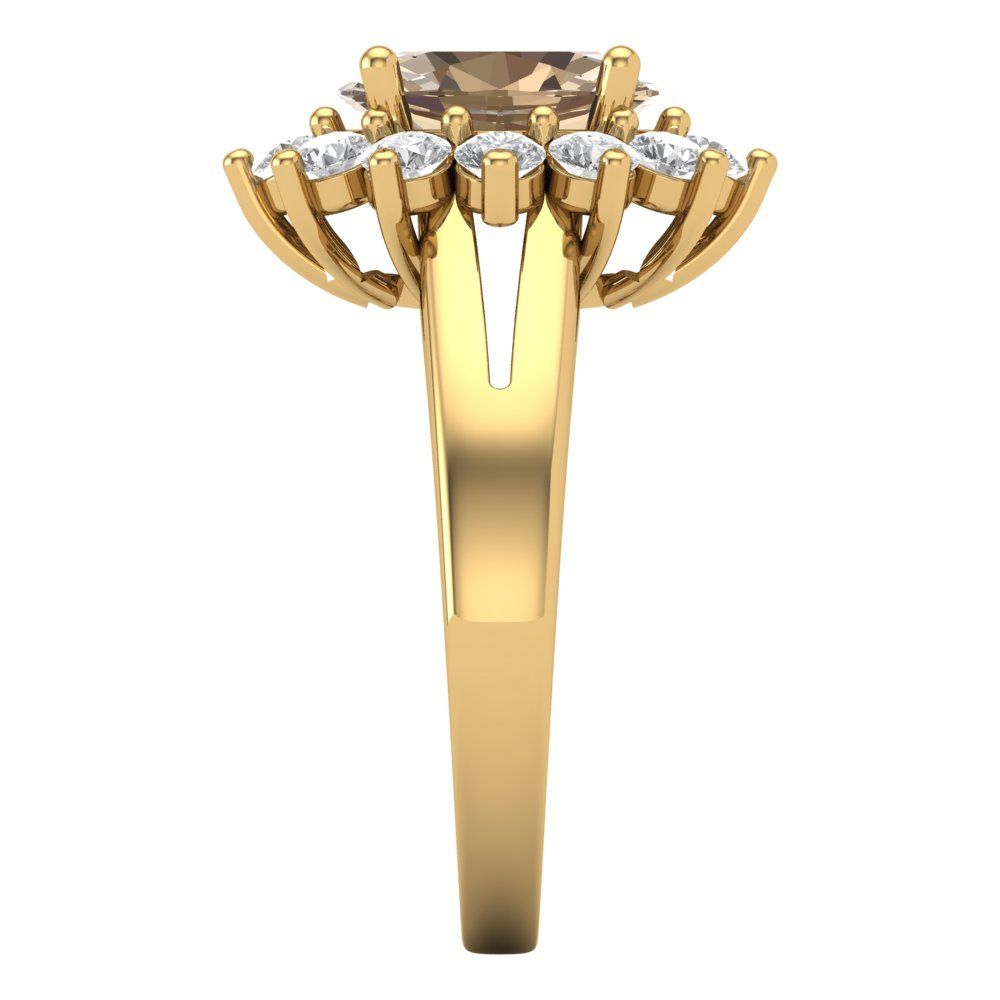 2.72 cttw Yellow Moissanite Hidden Halo Engagement Ring - Solid Gold (Oval Cut,9x7mm)