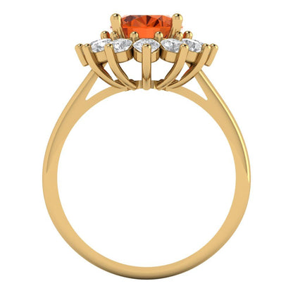 2.72 cttw Simulated Pink Tourmaline Hidden Halo Engagement Ring - Solid Gold (Oval Cut,9x7mm)