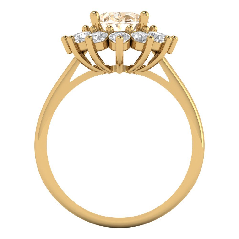 2.72 cttw Natural Morganite Hidden Halo Engagement Ring - Solid Gold (Oval Cut,9x7mm)