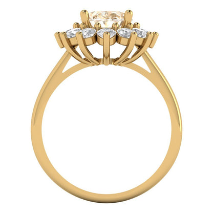 2.72 cttw Natural Morganite Hidden Halo Engagement Ring - Solid Gold (Oval Cut,9x7mm)