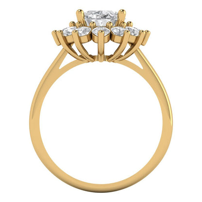 2.72 cttw Certified Moissanite Hidden Halo Engagement Ring - Solid Gold (VVS1, D-F,Oval Cut,9x7mm)