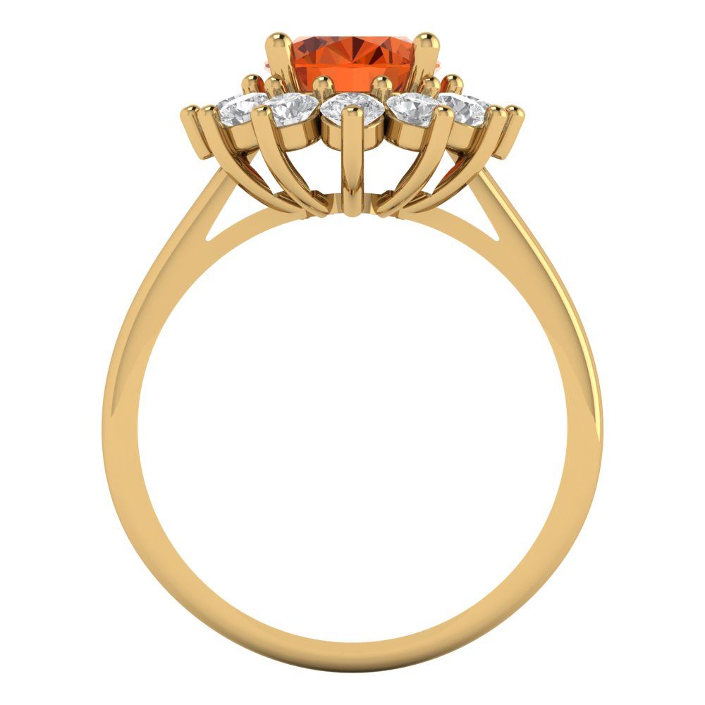 2.72 cttw Simulated Ruby Hidden Halo Engagement Ring - Solid Gold (Oval Cut,9x7mm)