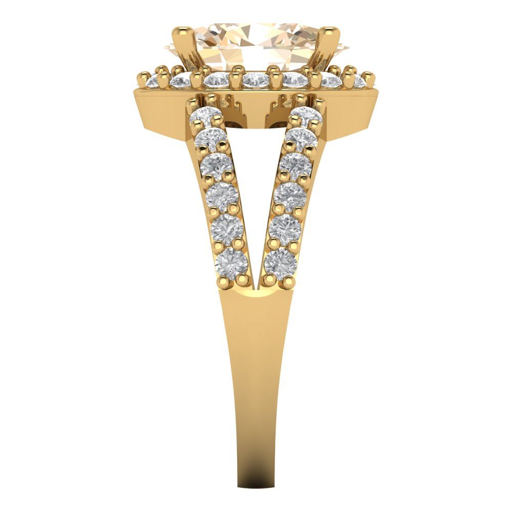 2.6 cttw Natural Morganite Hidden Halo Engagement Ring - Solid Gold (Oval Cut,9x7mm)