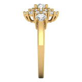 1.6 ct Brilliant Round Cut Natural Diamond Stone Clarity SI1-2 Color G-H Yellow Gold Halo Solitaire with Accents Ring
