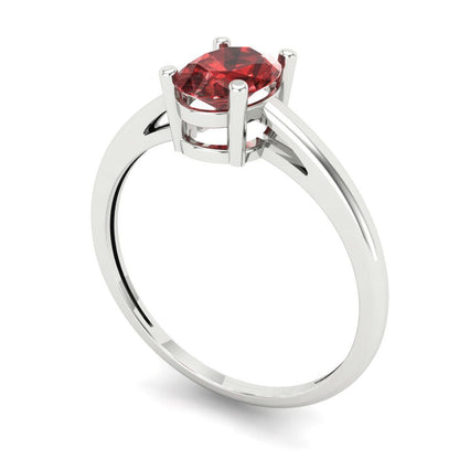 1 cttw Natural Garnet Solitaire  Engagement Ring - Solid Gold (Oval Cut,7x5mm)