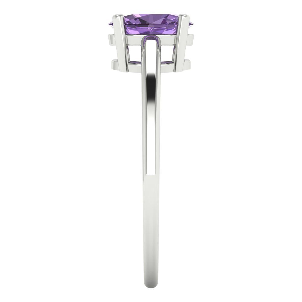 1 cttw Simulated Alexandrite Solitaire  Engagement Ring - Solid Gold (Oval Cut,7x5mm)