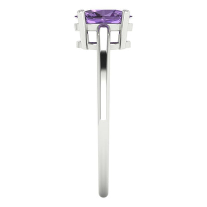 1 cttw Simulated Alexandrite Solitaire  Engagement Ring - Solid Gold (Oval Cut,7x5mm)