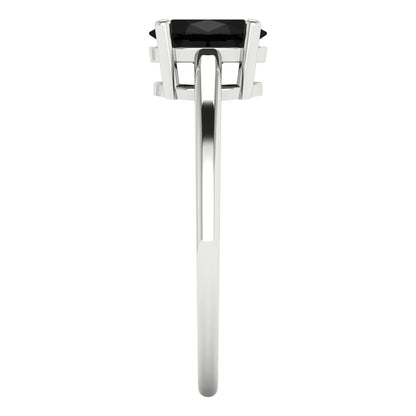 1 cttw Natural Onyx Solitaire  Engagement Ring - Solid Gold (Oval Cut,7x5mm)