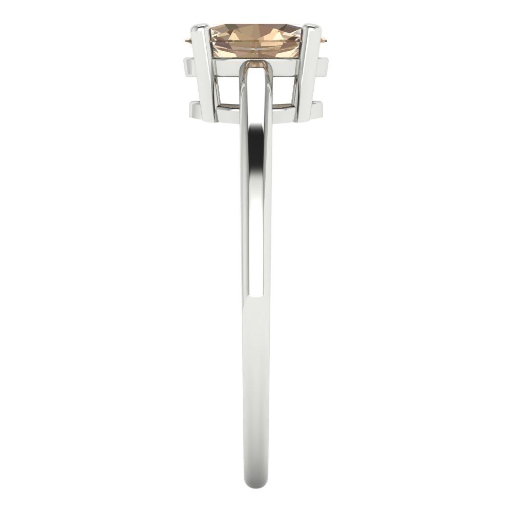 1 cttw Yellow Moissanite Solitaire  Engagement Ring - Solid Gold (Oval Cut,7x5mm)