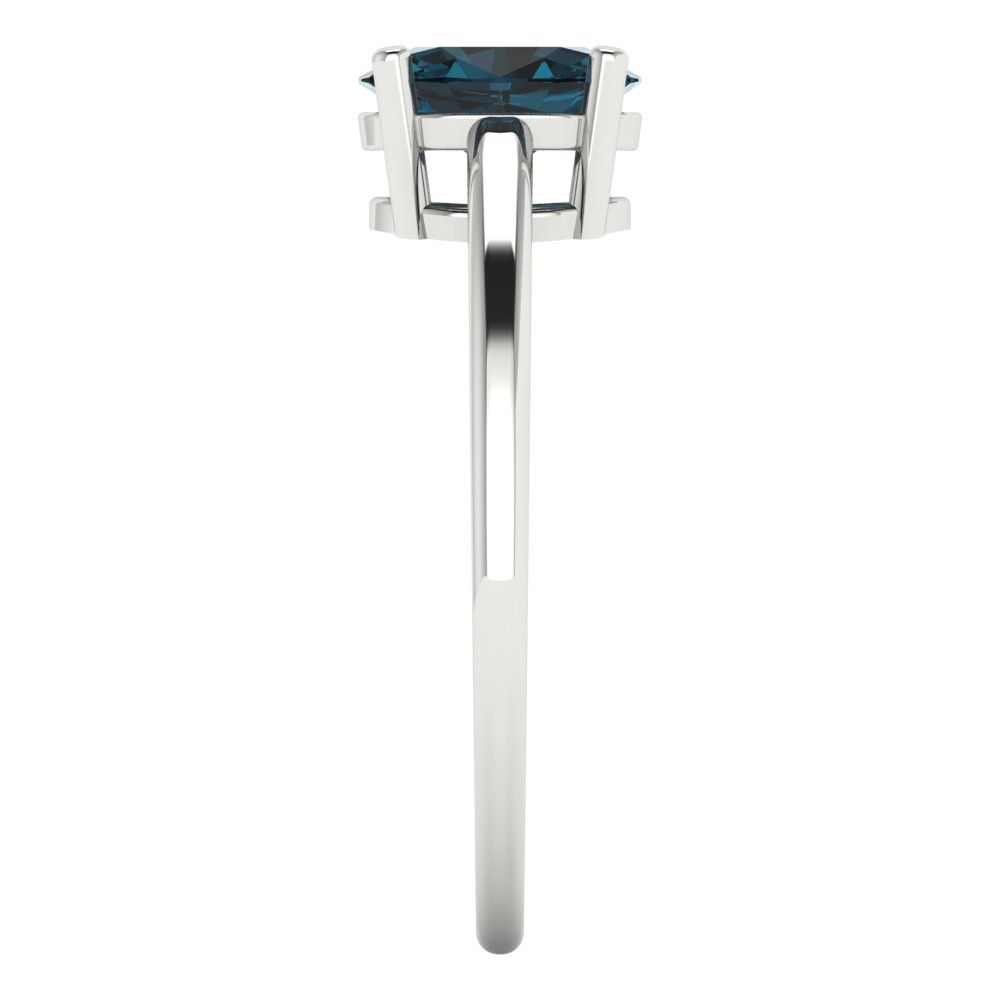 1 cttw Natural London Blue Topaz Solitaire  Engagement Ring - Solid Gold (Oval Cut,7x5mm)