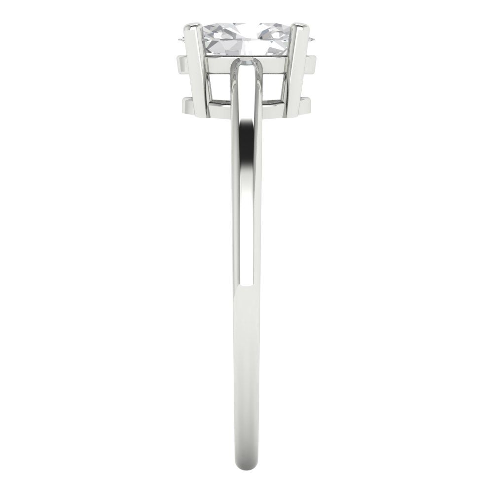 1 cttw Certified Moissanite Solitaire  Engagement Ring - Solid Gold (VVS1, D-F,Oval Cut,7x5mm)