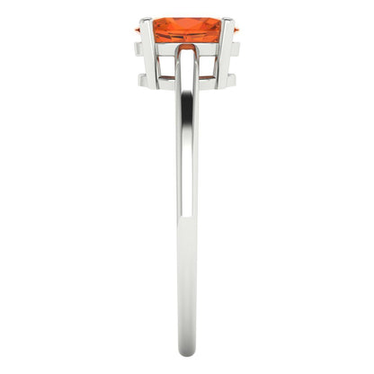 1 cttw Zirconia Simulated Red Diamond Solitaire  Engagement Ring - Solid Gold (VVS1, Oval Cut,7x5mm)