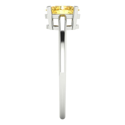 1 cttw Natural Citrine Solitaire  Engagement Ring - Solid Gold (Oval Cut,7x5mm)