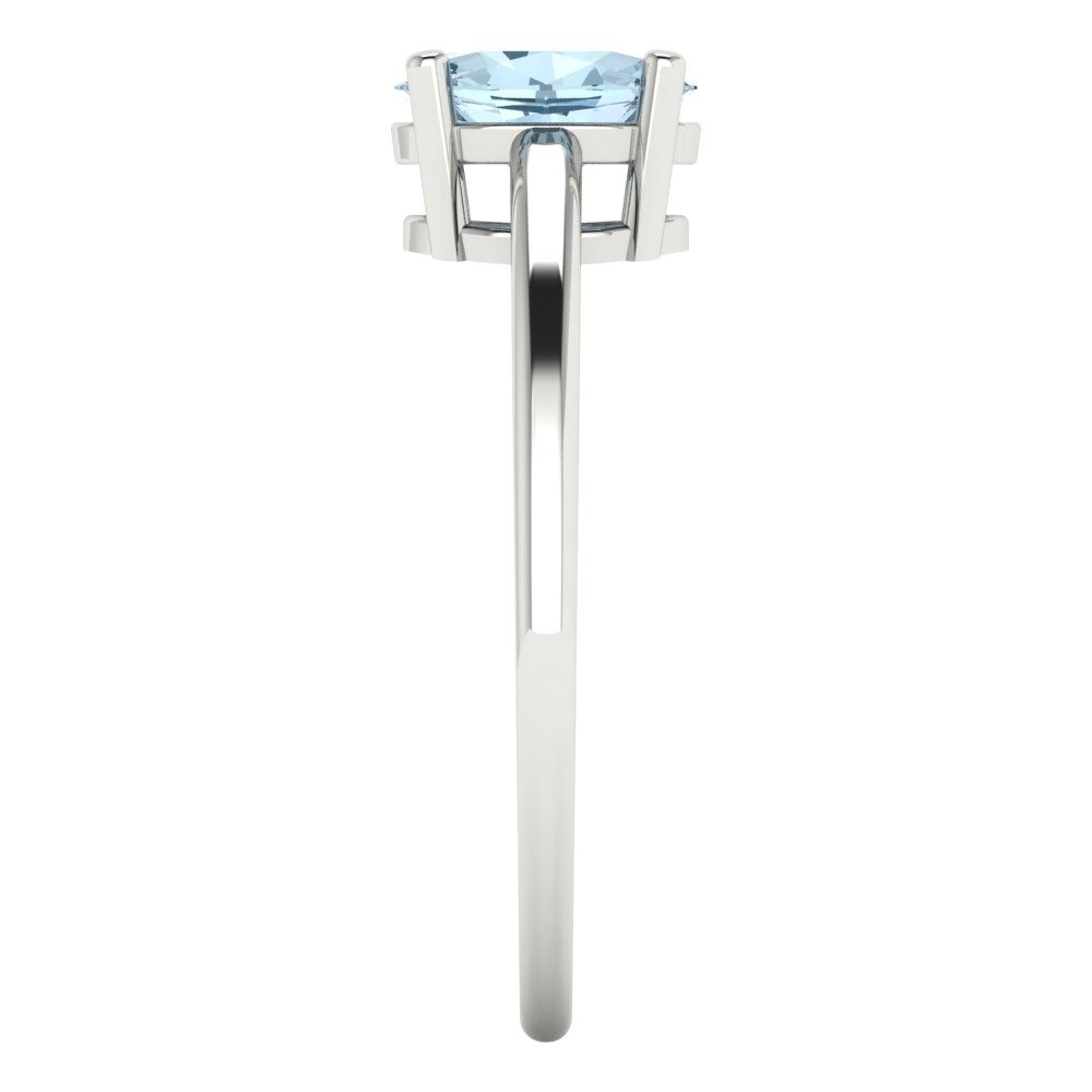 1 cttw Zirconia Simulated Blue Diamond Solitaire  Engagement Ring - Solid Gold (VVS1, Oval Cut,7x5mm)