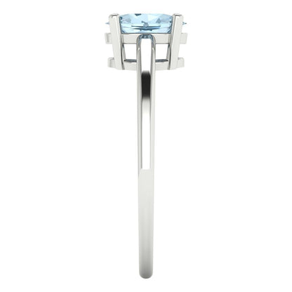 1 cttw Zirconia Simulated Blue Diamond Solitaire  Engagement Ring - Solid Gold (VVS1, Oval Cut,7x5mm)