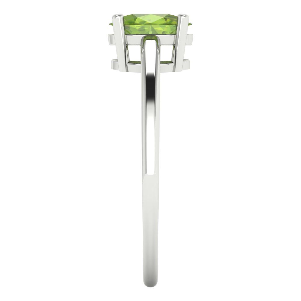 1 cttw Natural Peridot Solitaire  Engagement Ring - Solid Gold (Oval Cut,7x5mm)