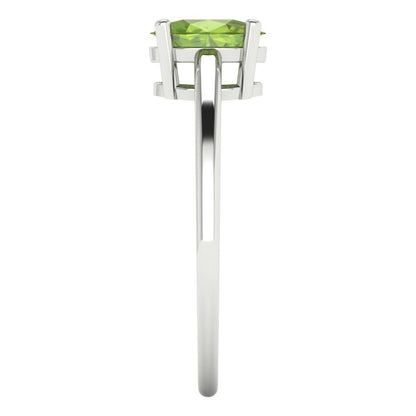 1 cttw Natural Peridot Solitaire  Engagement Ring - Solid Gold (Oval Cut,7x5mm)