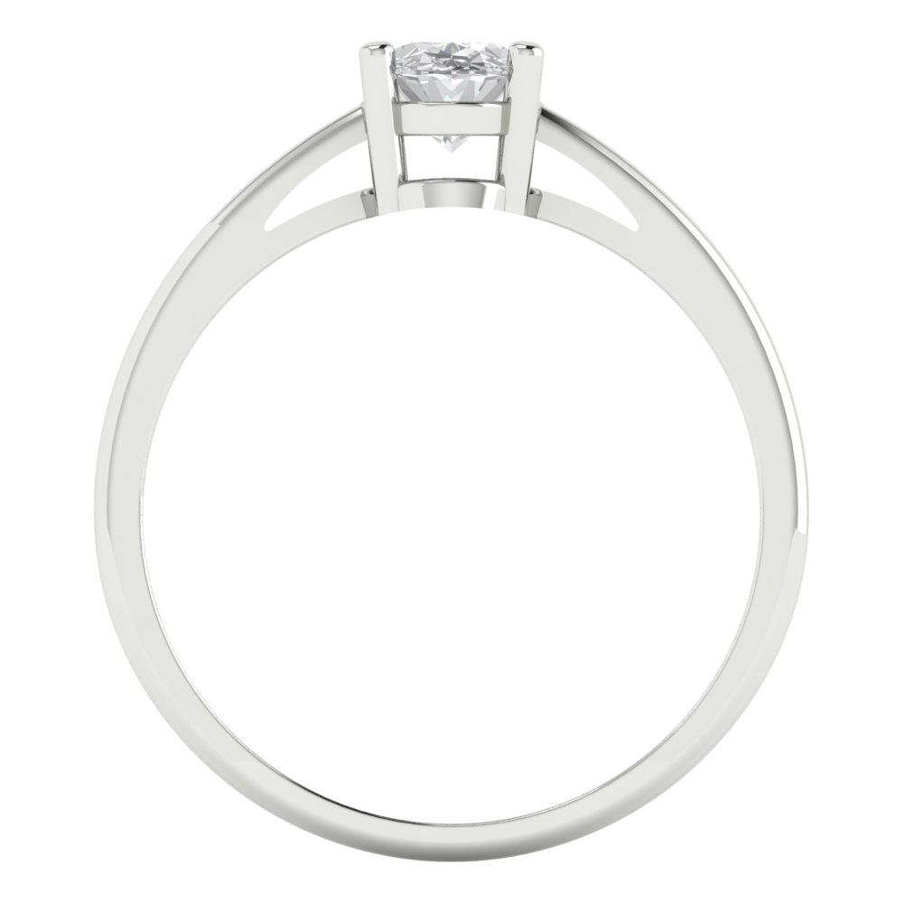 1 cttw Certified Moissanite Solitaire  Engagement Ring - Solid Gold (VVS1, D-F,Oval Cut,7x5mm)