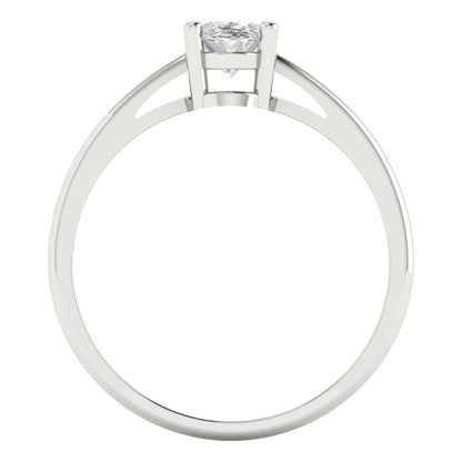 1 cttw Certified Moissanite Solitaire  Engagement Ring - Solid Gold (VVS1, D-F,Oval Cut,7x5mm)