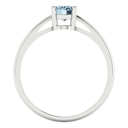 1 cttw Natural Swiss Blue Topaz Solitaire  Engagement Ring - Solid Gold (Oval Cut,7x5mm)