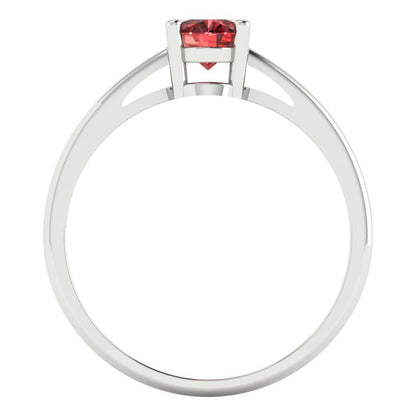 1 cttw Natural Garnet Solitaire  Engagement Ring - Solid Gold (Oval Cut,7x5mm)