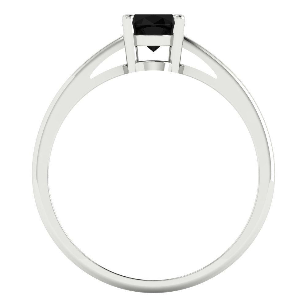 1 cttw Natural Onyx Solitaire  Engagement Ring - Solid Gold (Oval Cut,7x5mm)