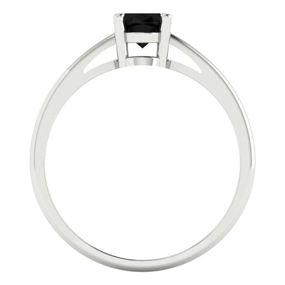 1 cttw Natural Onyx Solitaire  Engagement Ring - Solid Gold (Oval Cut,7x5mm)