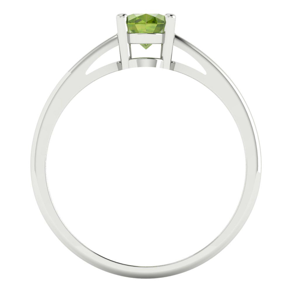 1 cttw Natural Peridot Solitaire  Engagement Ring - Solid Gold (Oval Cut,7x5mm)