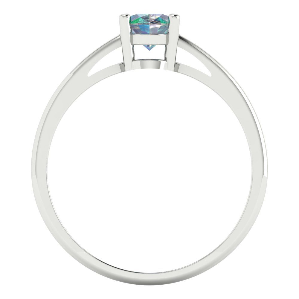 1 cttw Blue Moissanite Solitaire  Engagement Ring - Solid Gold (Oval Cut,7x5mm)