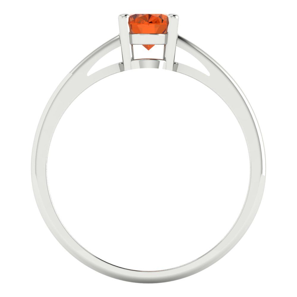 1 cttw Zirconia Simulated Red Diamond Solitaire  Engagement Ring - Solid Gold (VVS1, Oval Cut,7x5mm)