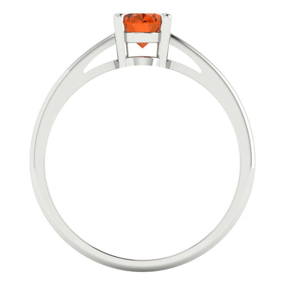 1 cttw Zirconia Simulated Red Diamond Solitaire  Engagement Ring - Solid Gold (VVS1, Oval Cut,7x5mm)