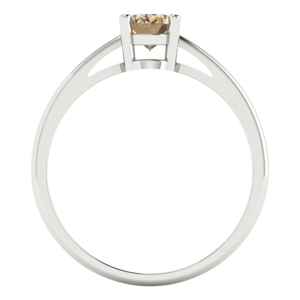 1 cttw Yellow Moissanite Solitaire  Engagement Ring - Solid Gold (Oval Cut,7x5mm)