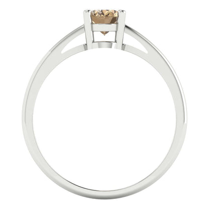 1 cttw Yellow Moissanite Solitaire  Engagement Ring - Solid Gold (Oval Cut,7x5mm)