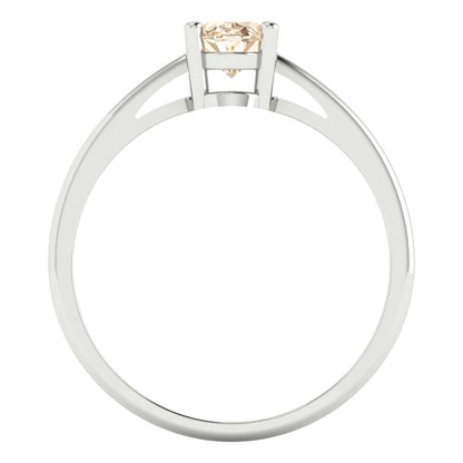 1 cttw Natural Morganite Solitaire  Engagement Ring - Solid Gold (Oval Cut,7x5mm)