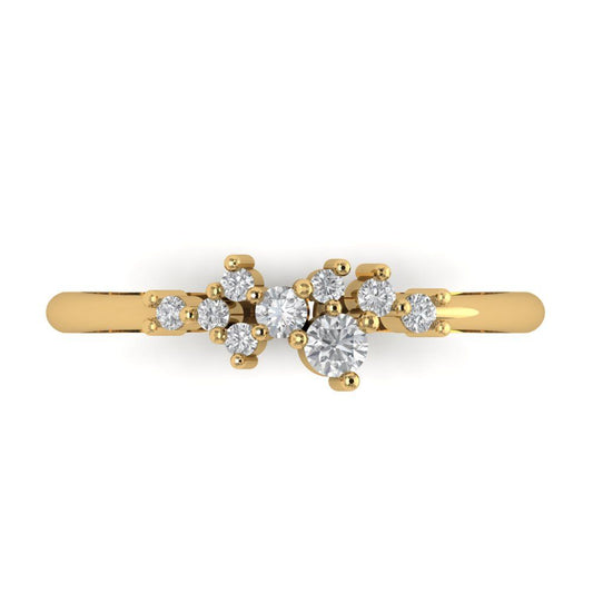 0.17 cttw Simulated Diamond Round Cut Yellow Gold Eternity Wedding Band