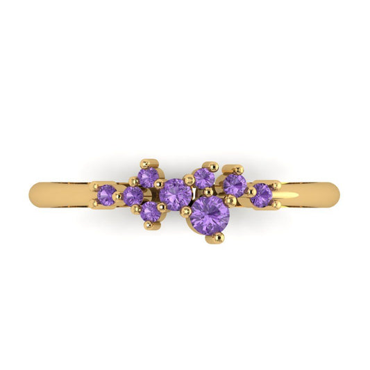0.17 cttw Simulated Alexandrite Round Cut Yellow Gold Eternity Wedding Band