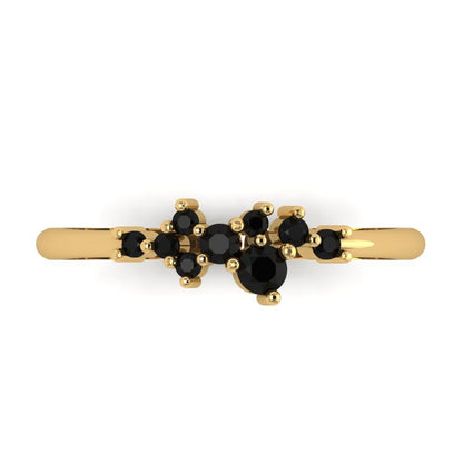 0.17 cttw Natural Onyx Round Cut Yellow Gold Eternity Wedding Band