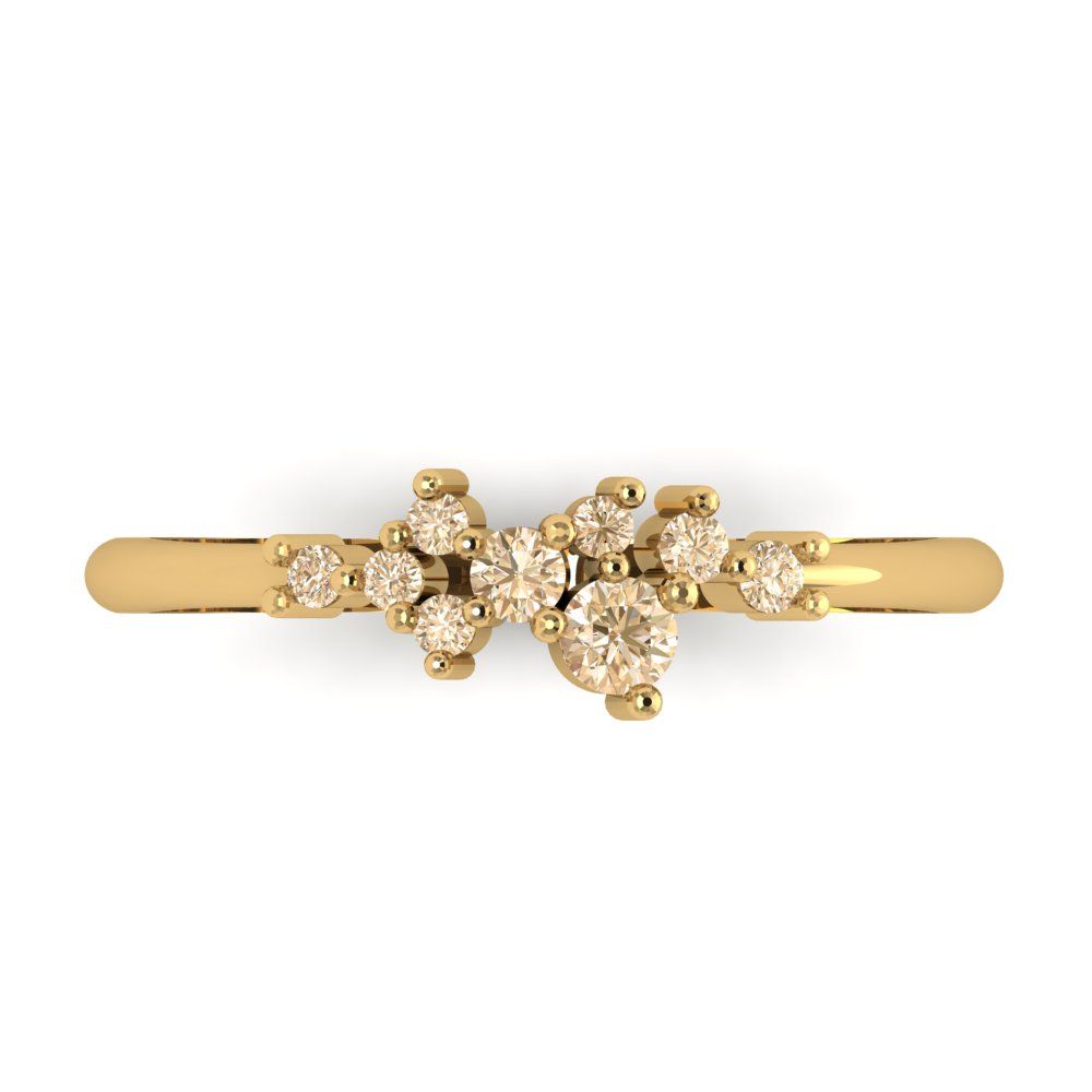 0.17 cttw Natural Morganite Round Cut Yellow Gold Eternity Wedding Band