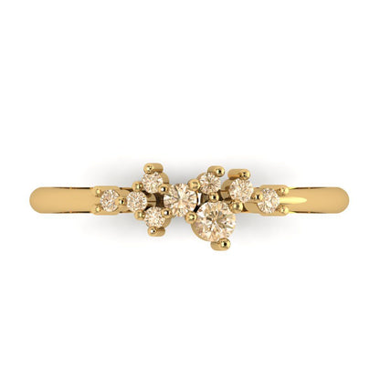 0.17 cttw Natural Morganite Round Cut Yellow Gold Eternity Wedding Band