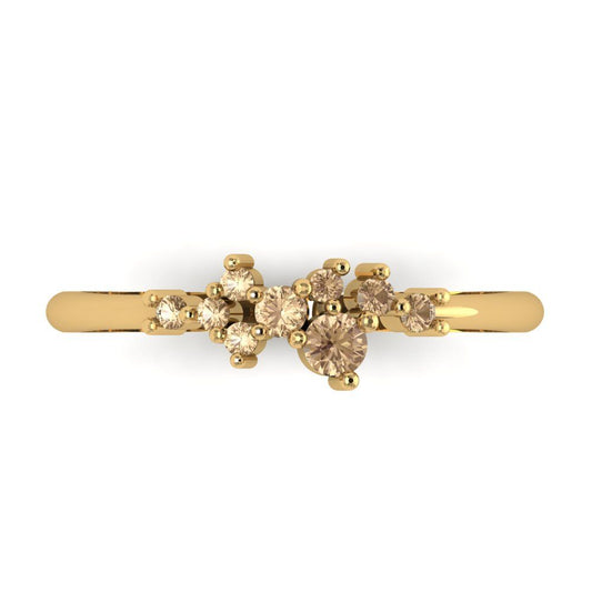 0.17 cttw Yellow Moissanite Round Cut Yellow Gold Eternity Wedding Band
