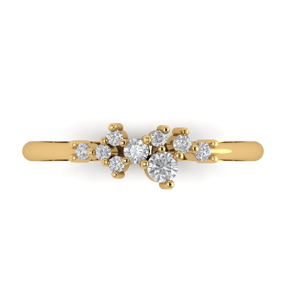 0.17 cttw Moissanite Round Cut Yellow Gold Eternity Wedding Band