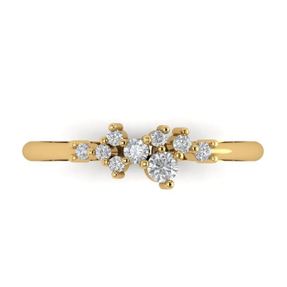 0.17 cttw White Sapphire Round Cut Yellow Gold Eternity Wedding Band