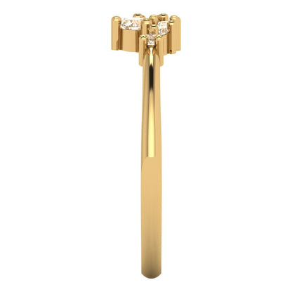 0.17 cttw Natural Morganite Round Cut Yellow Gold Eternity Wedding Band