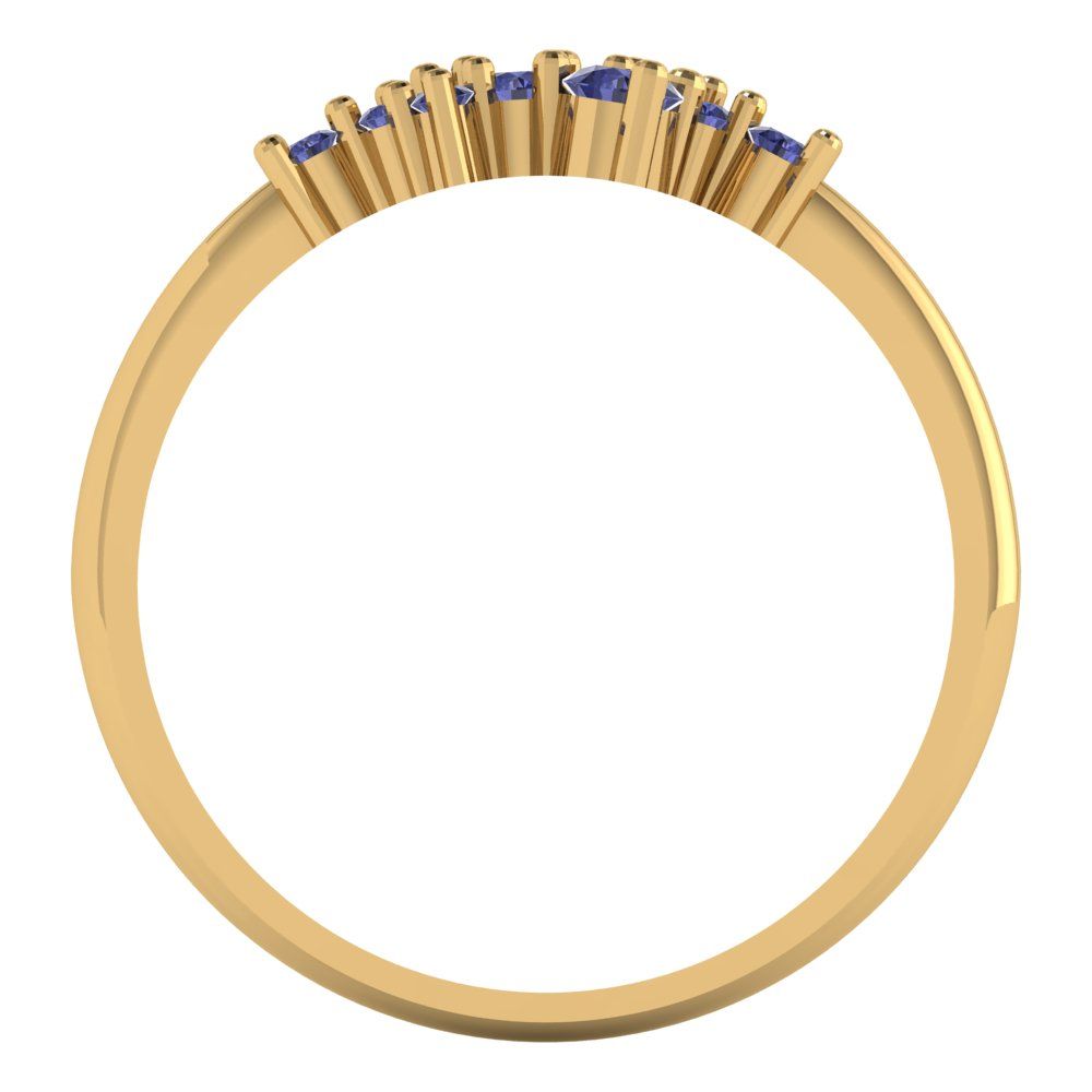 0.17 cttw Simulated Tanzanite Round Cut Yellow Gold Eternity Wedding Band