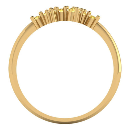 0.17 cttw Simulated Yellow Diamond Round Cut Yellow Gold Eternity Wedding Band