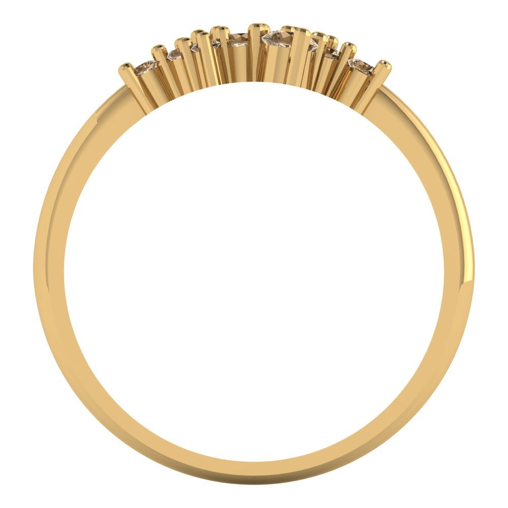 0.17 cttw Simulated Champagne Diamond Round Cut Yellow Gold Eternity Wedding Band