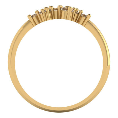 0.17 cttw Simulated Champagne Diamond Round Cut Yellow Gold Eternity Wedding Band